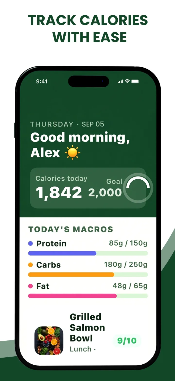 App Store screenshot: Track calories with ease